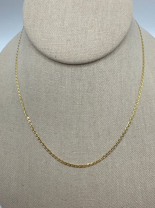 16” 24k Gold Diamond Cut Curb Chain 2mm.