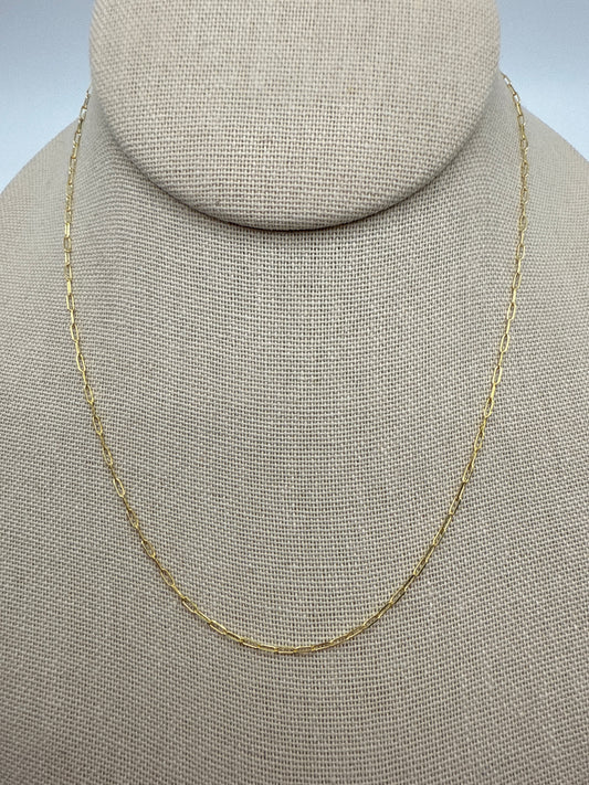 16” 24k Gold Paper Clip Chain.