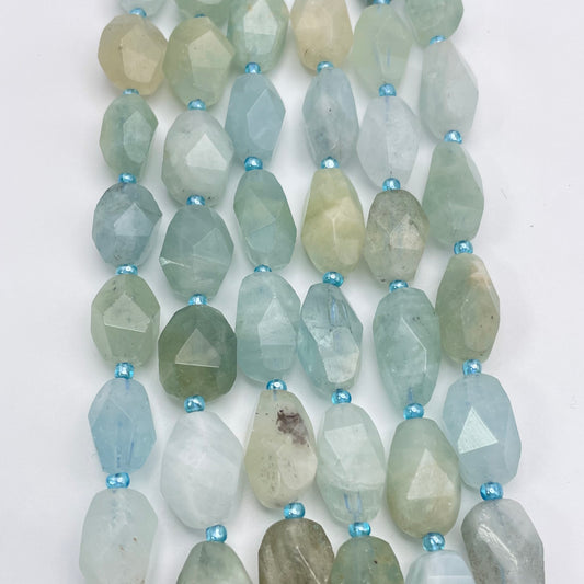 16mm Aquamarine Chunk Faceted.