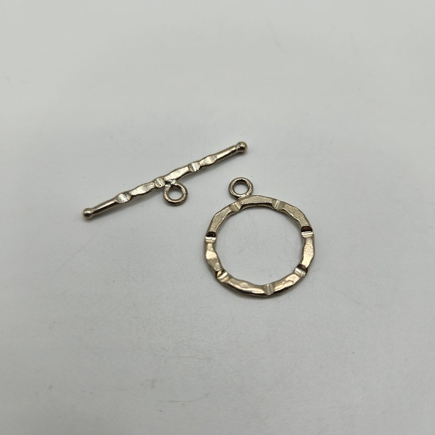 16mm Sterling Silver Hammered Toggle Clasp.