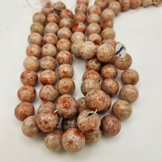 16mm Sunstone Round Bead Strand.