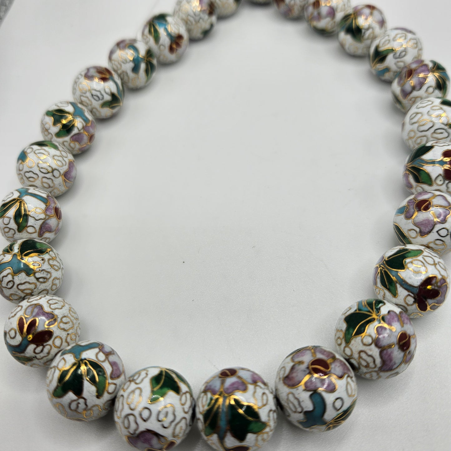 16mm White Floral Metal Beads.