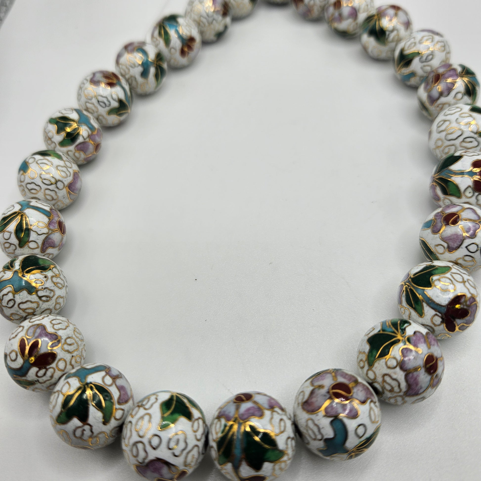 16mm White Floral Metal Beads.