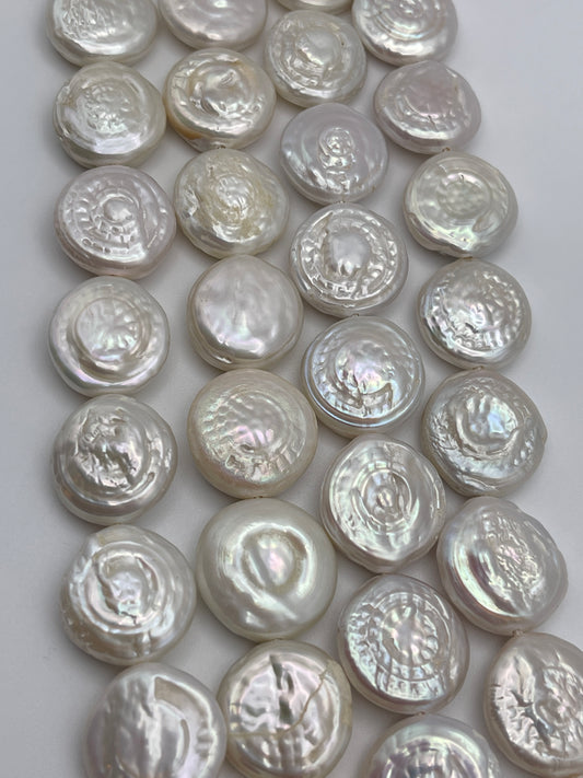 17 to 18mm White Coin Pearl.