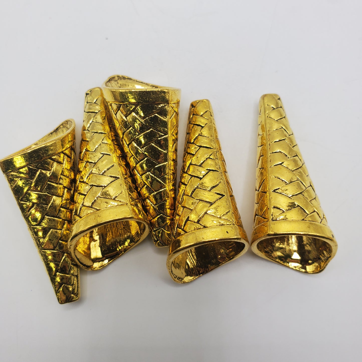 17 by 38mm gold pewter braid end cap.