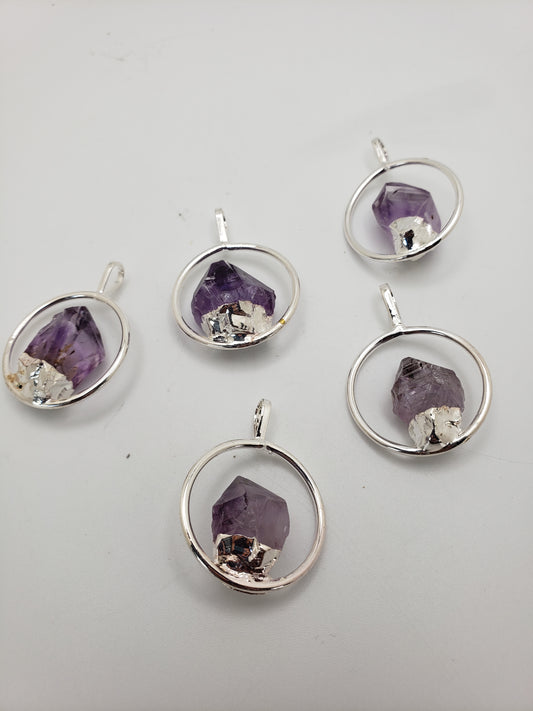 Amethyst Pendant Silver Plated