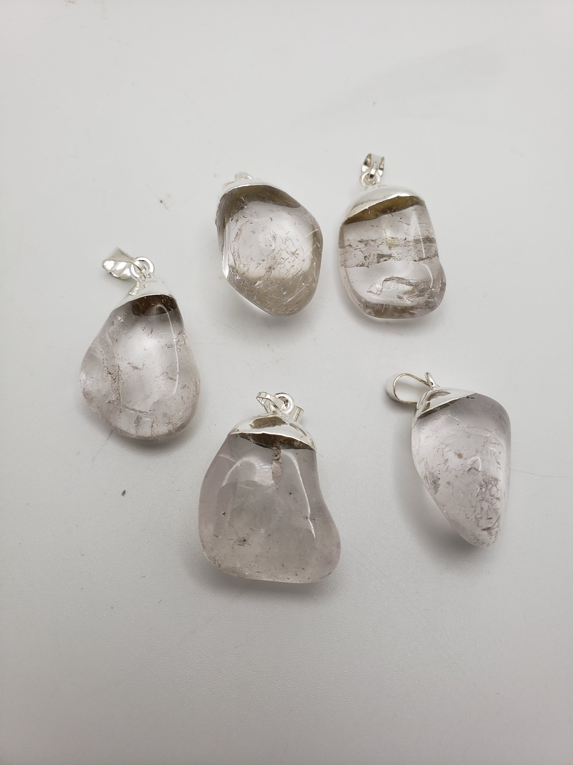 Clear Tumbled Quartz Pendant