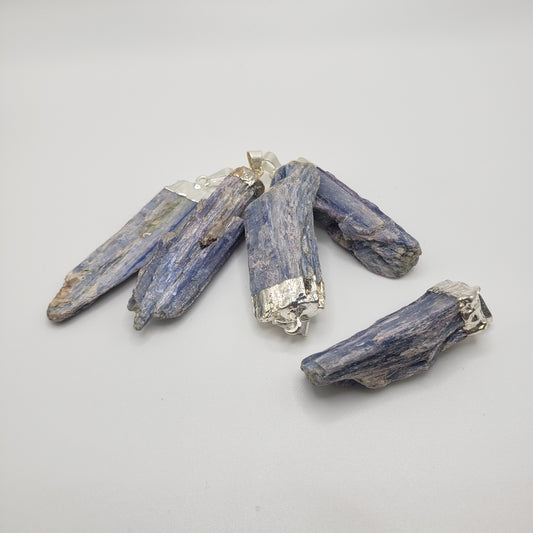 Blue Kyanite Silver Plated Pendant