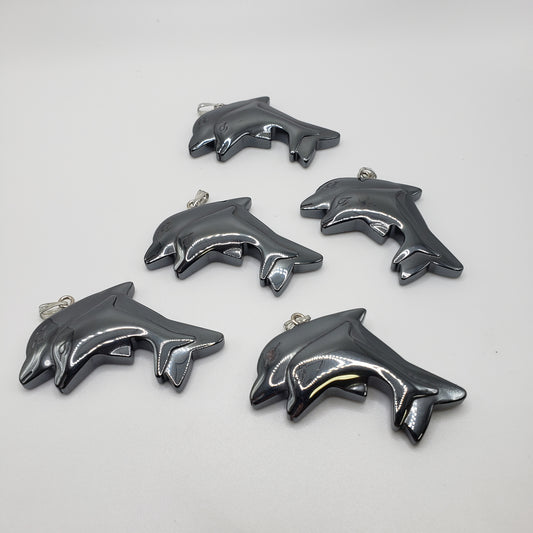 Dolphin Hematite Pendant