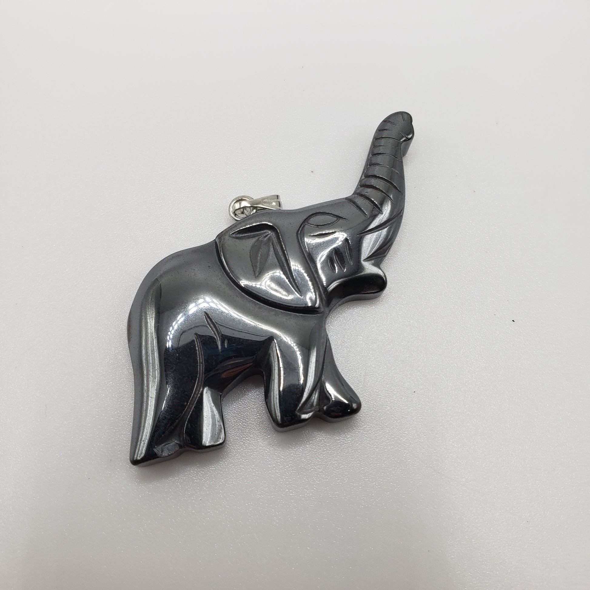 Hematite Elephant Pendant