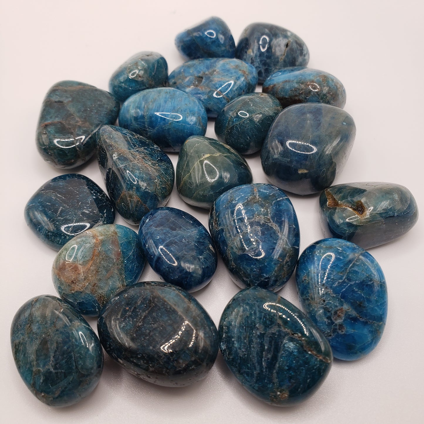 Smooth Tumbled Blue Apatite