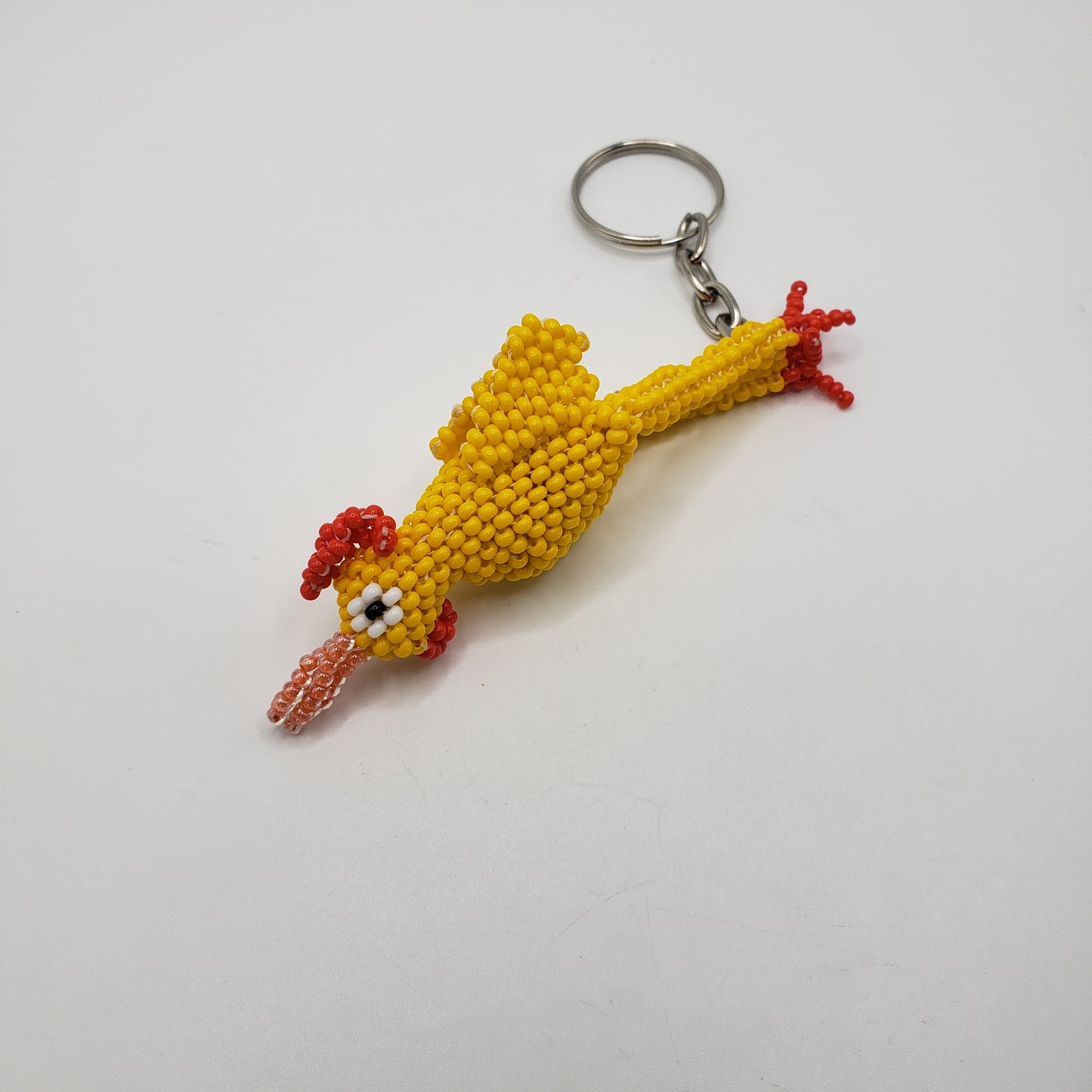 Rubber Chicken Keychain Seed Bead
