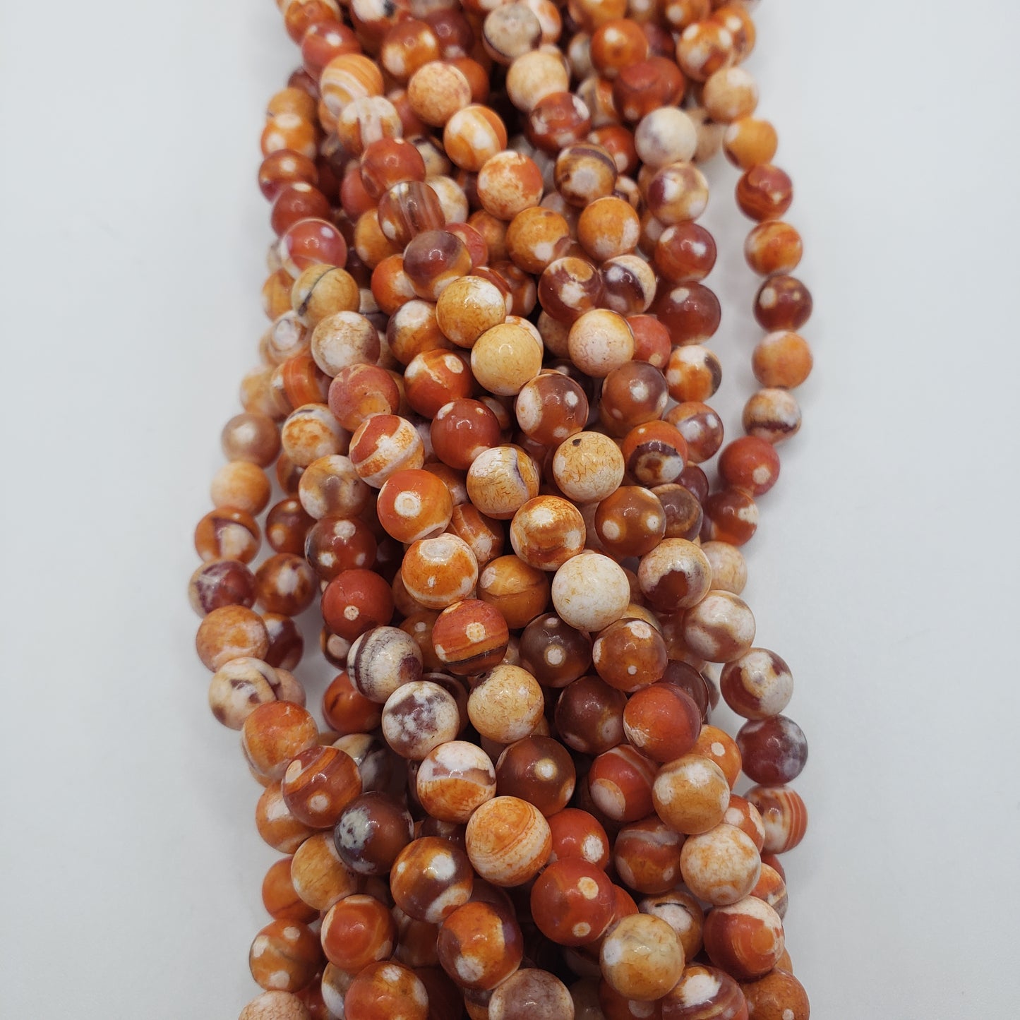 6mm Red Variegated Agate