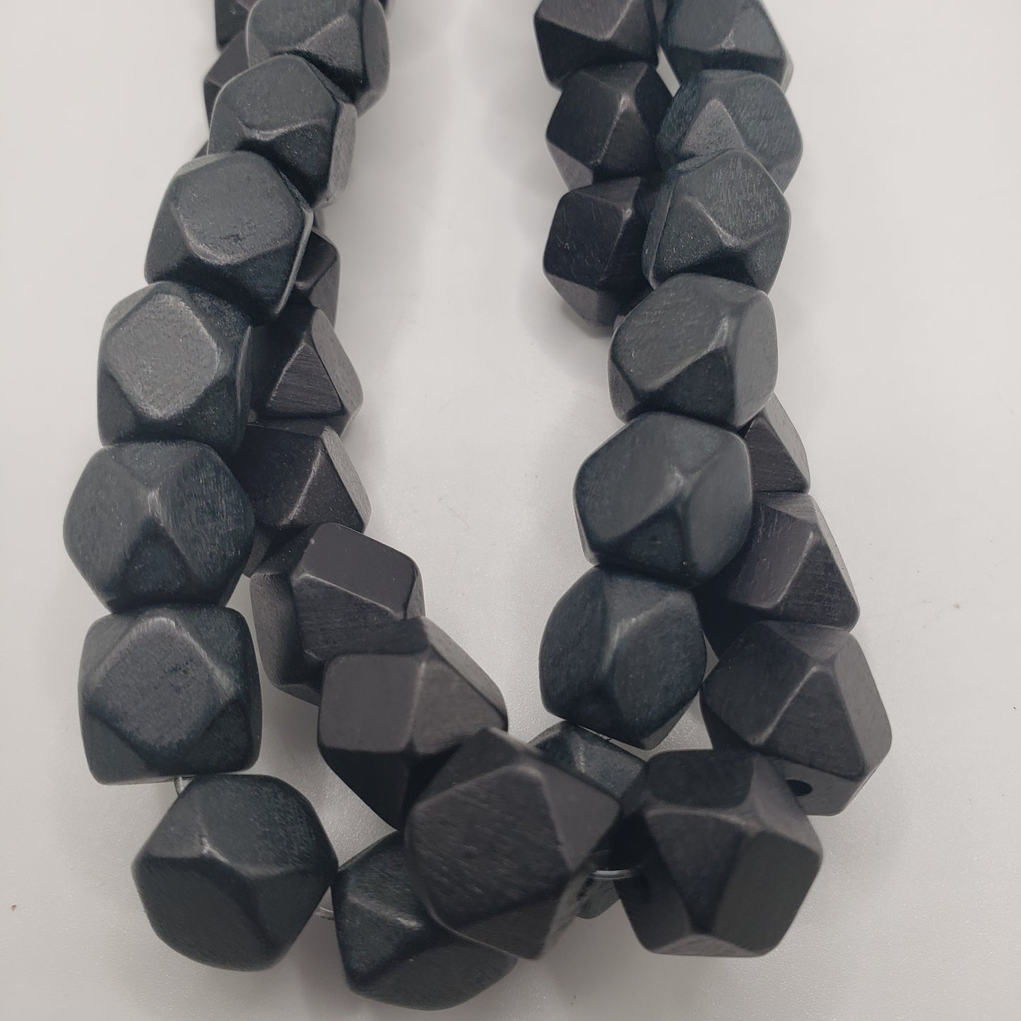 Black Wooden Square Faceted