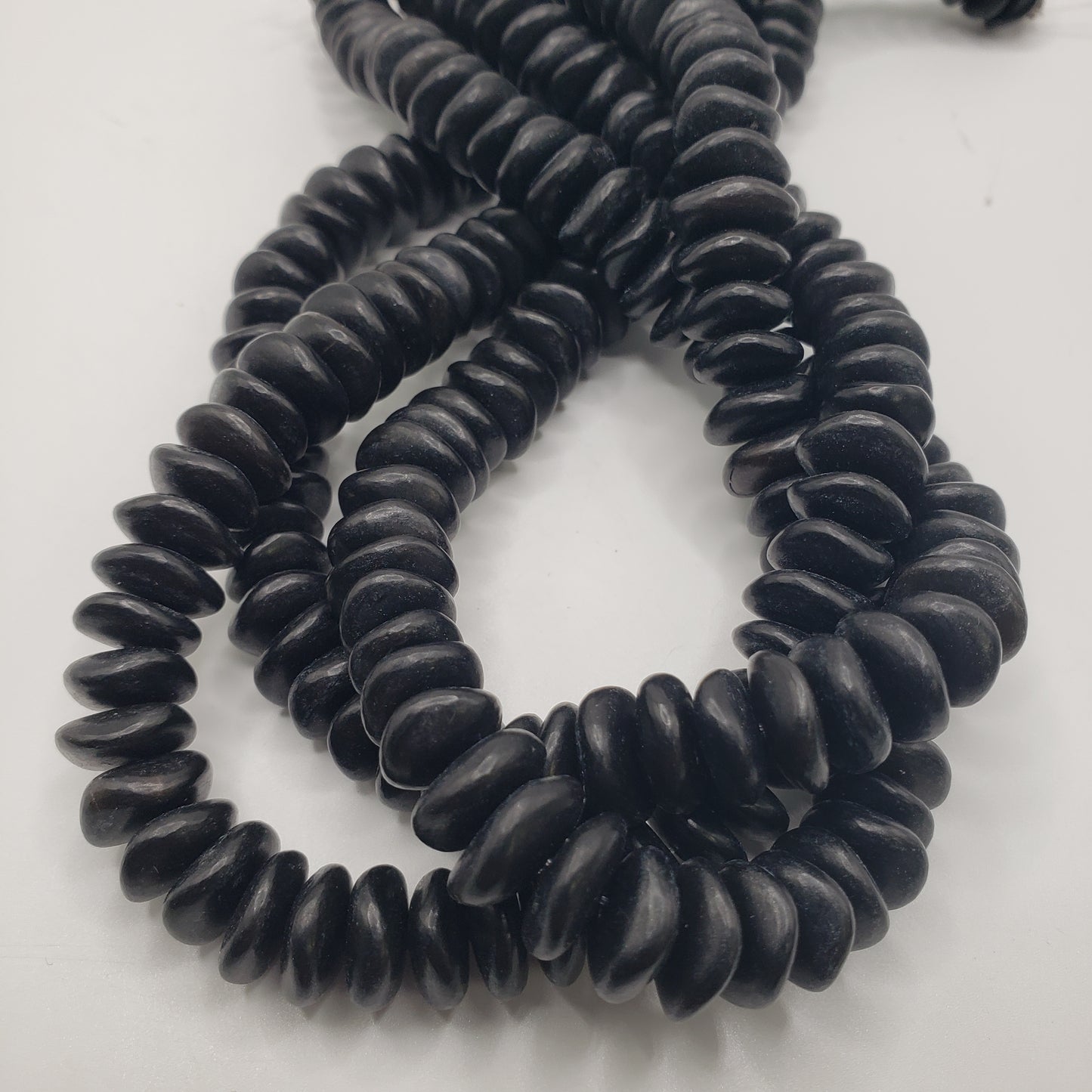 Black Floppy Coin Beads