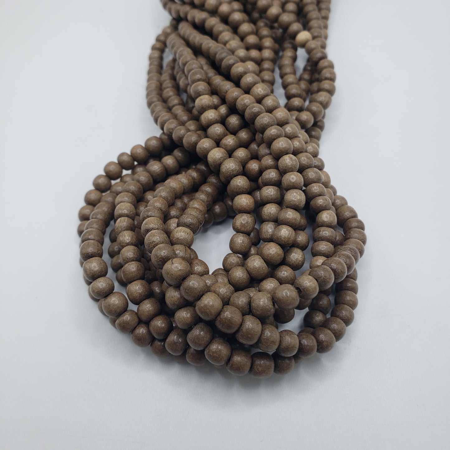 6mm Tan Wood Beads