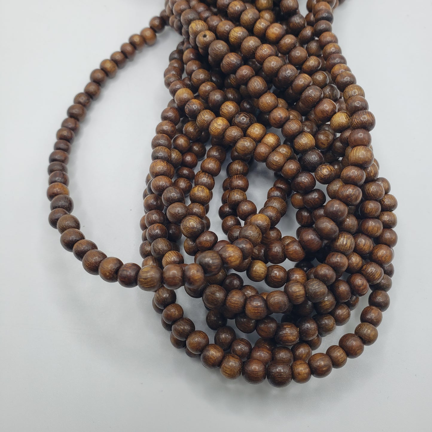 6mm Dark Wood Beads