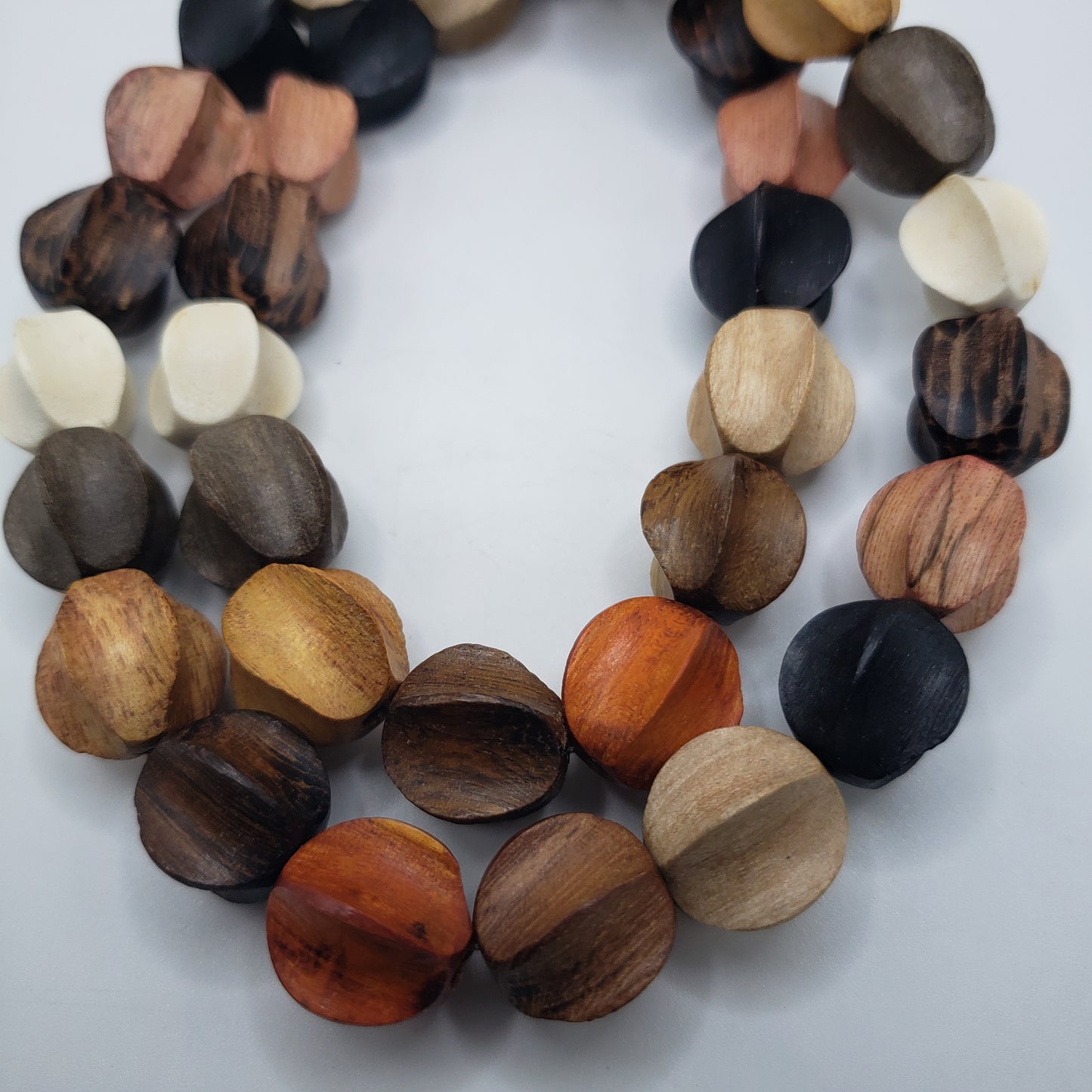9mm Funky Round Wood Beads
