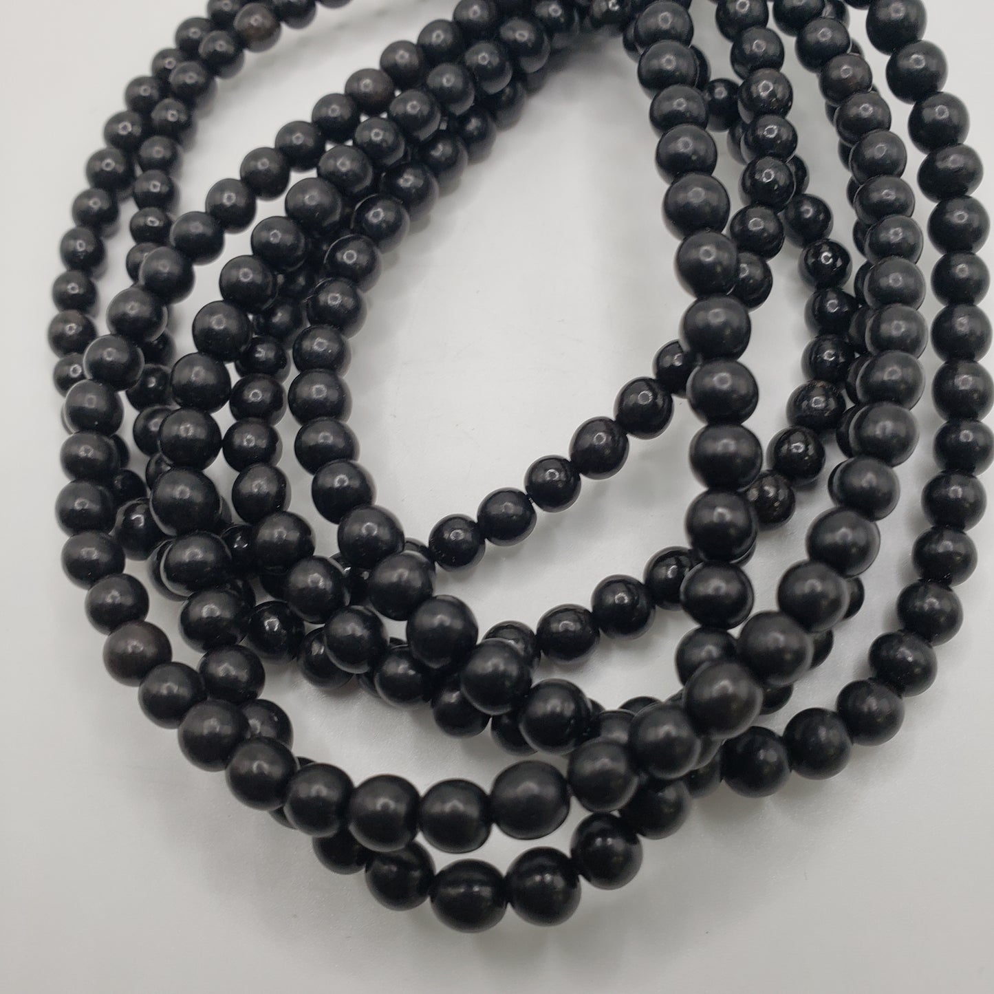 6mm Black Horn Beads