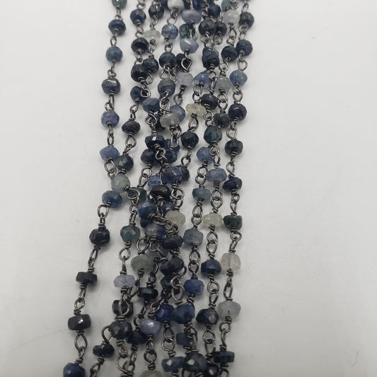 Rhodium SS 4mm Kyanite Chain