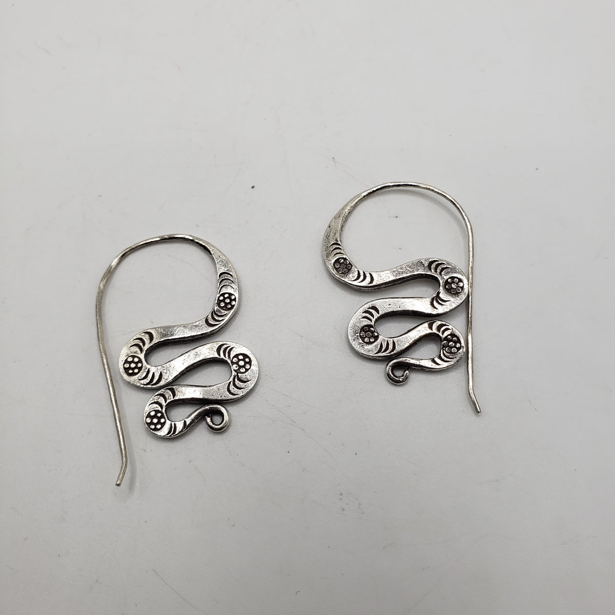 SS Earrings Wave with Flower