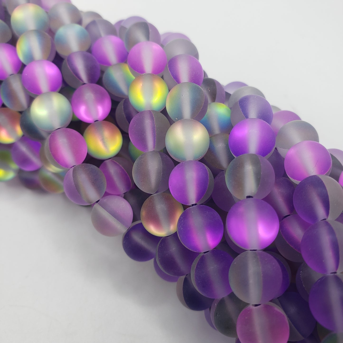 8mm Purple Matte Mermaid Glass