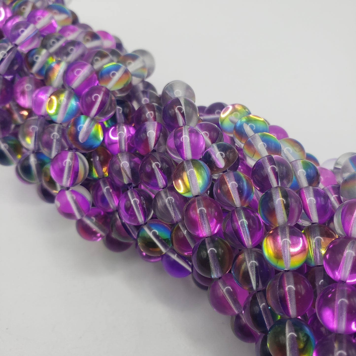 8mm Purple Clear Mermaid Glass