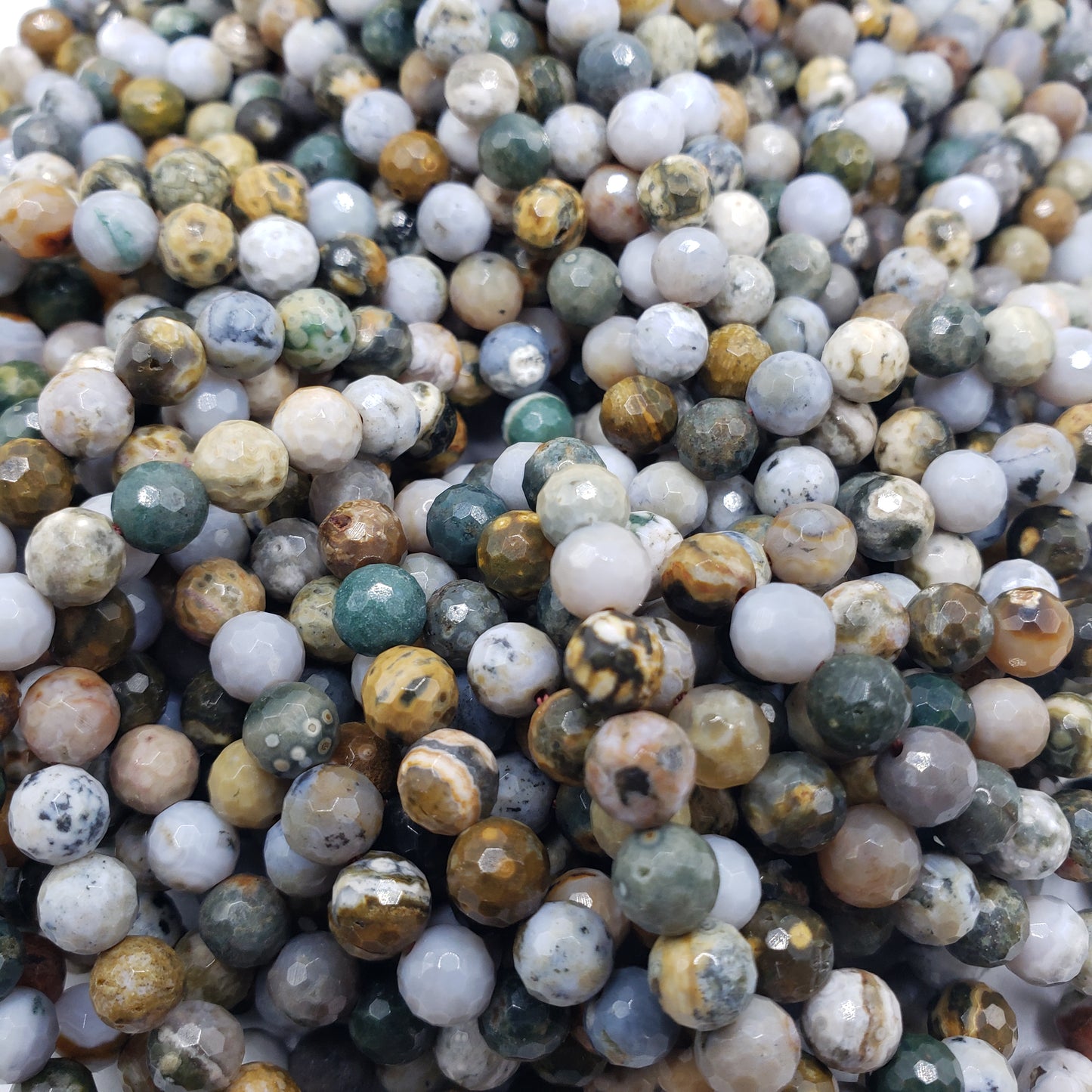 6mm Ocean Jasper Faceted