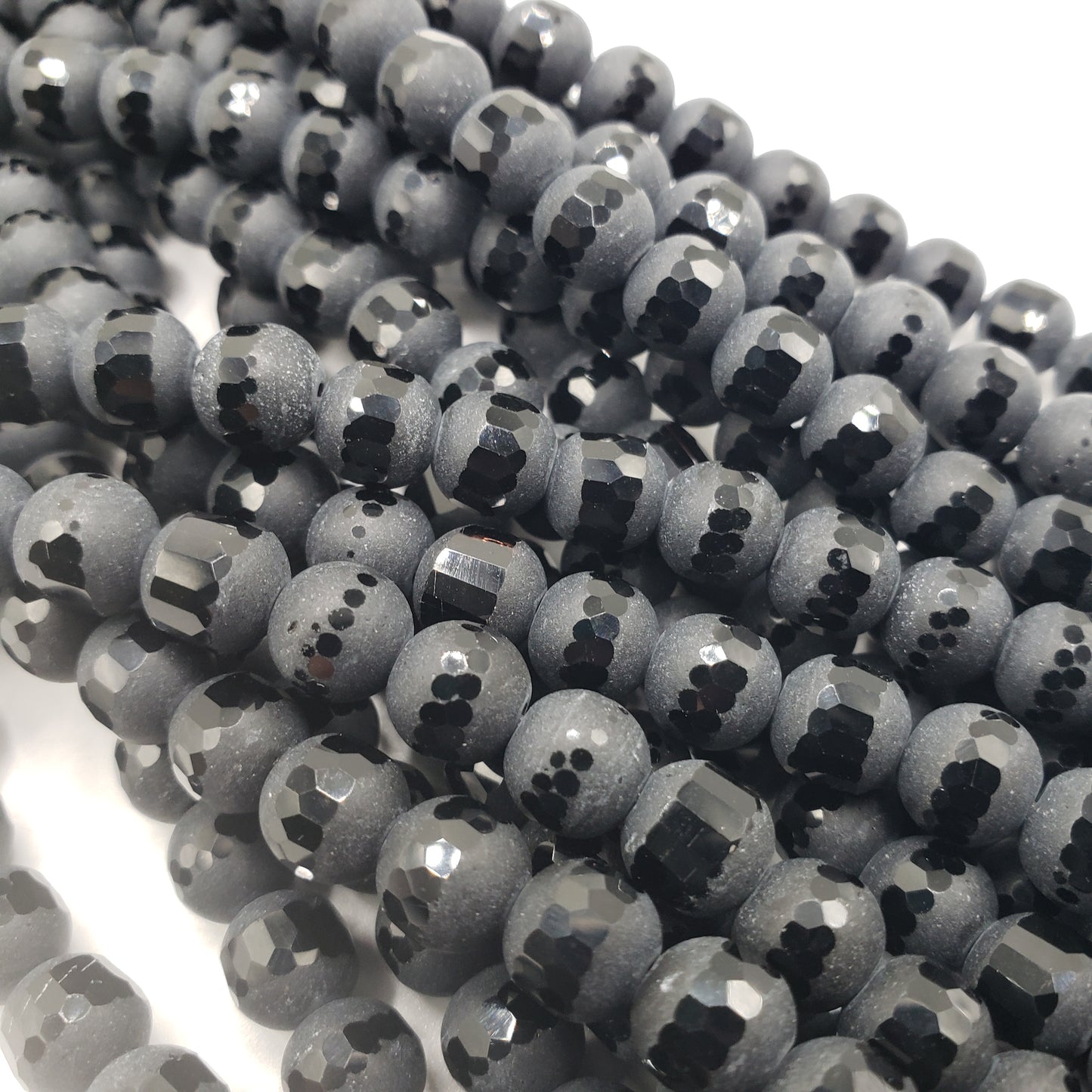 8mm Black Tibet Beads