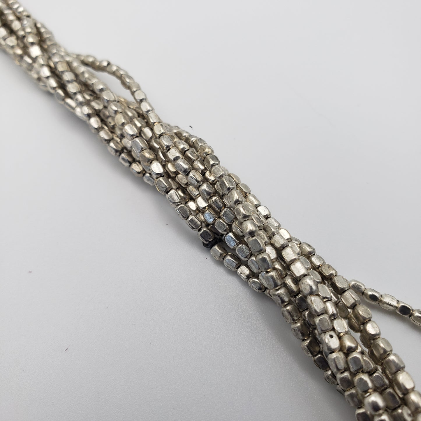 4mm Silver Square Faceted