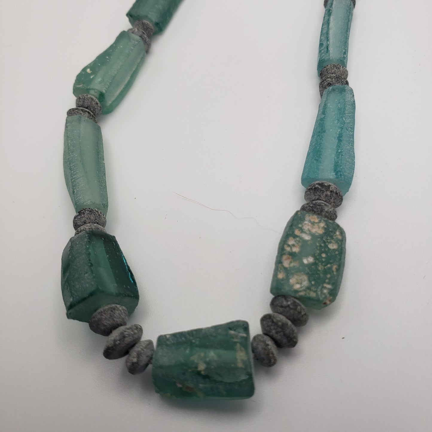 Blue Glass Tube Necklace