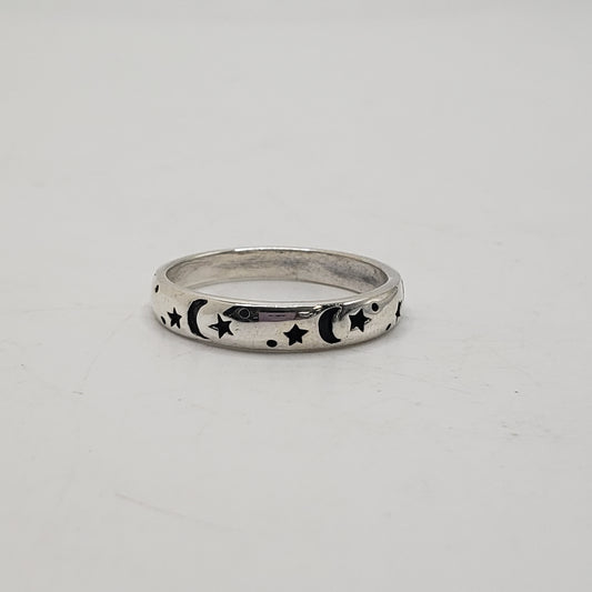 SS Star & Moon Ring Band 18.99