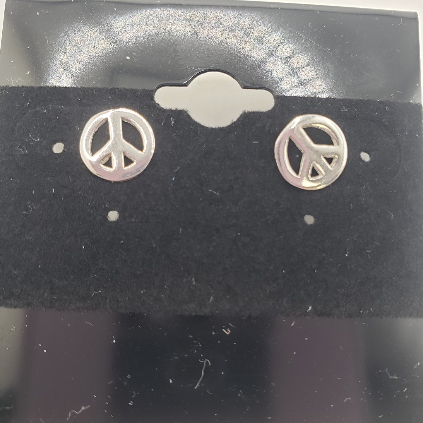 SS Peace Sign Stud Earrings 7.99