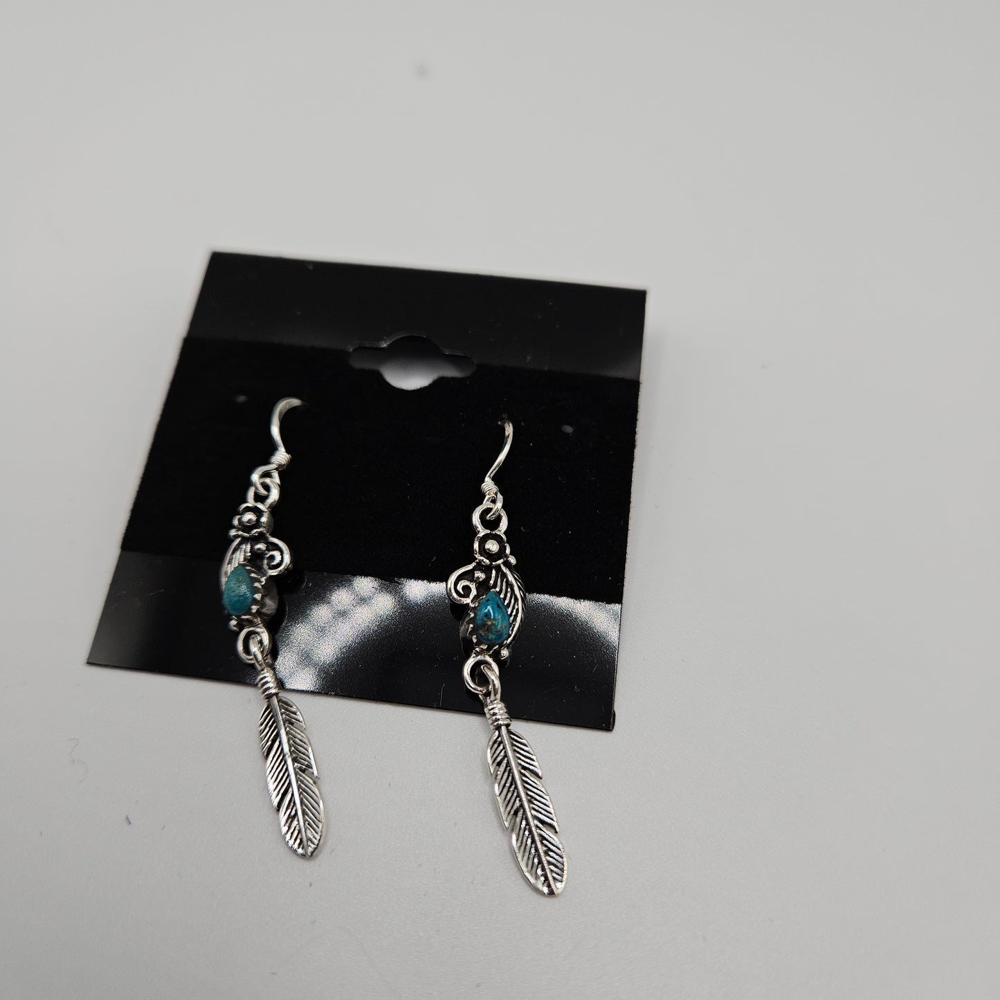 SS Turquoise Feather Earrings 28.99