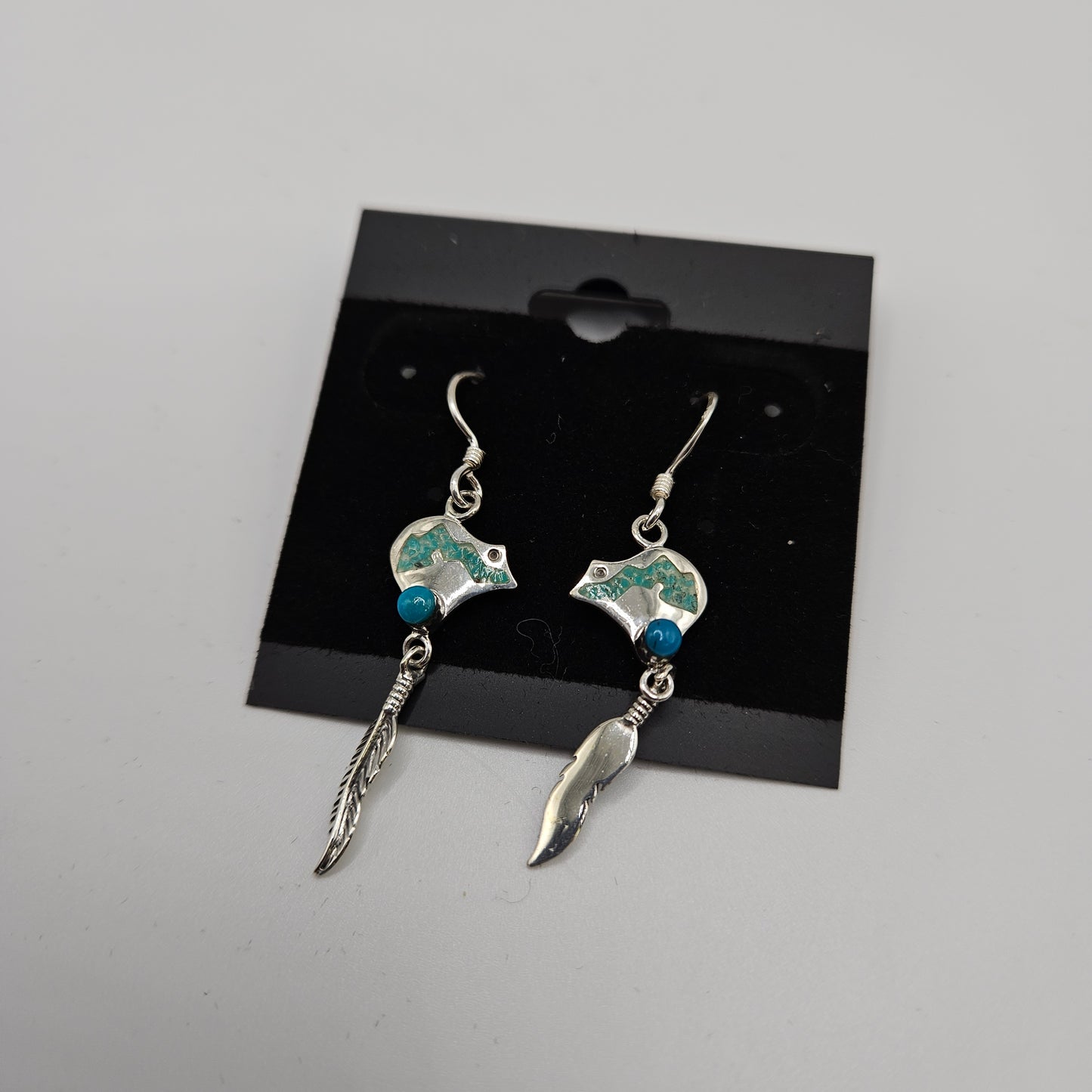 SS Bear & Feather Earrings 29.99