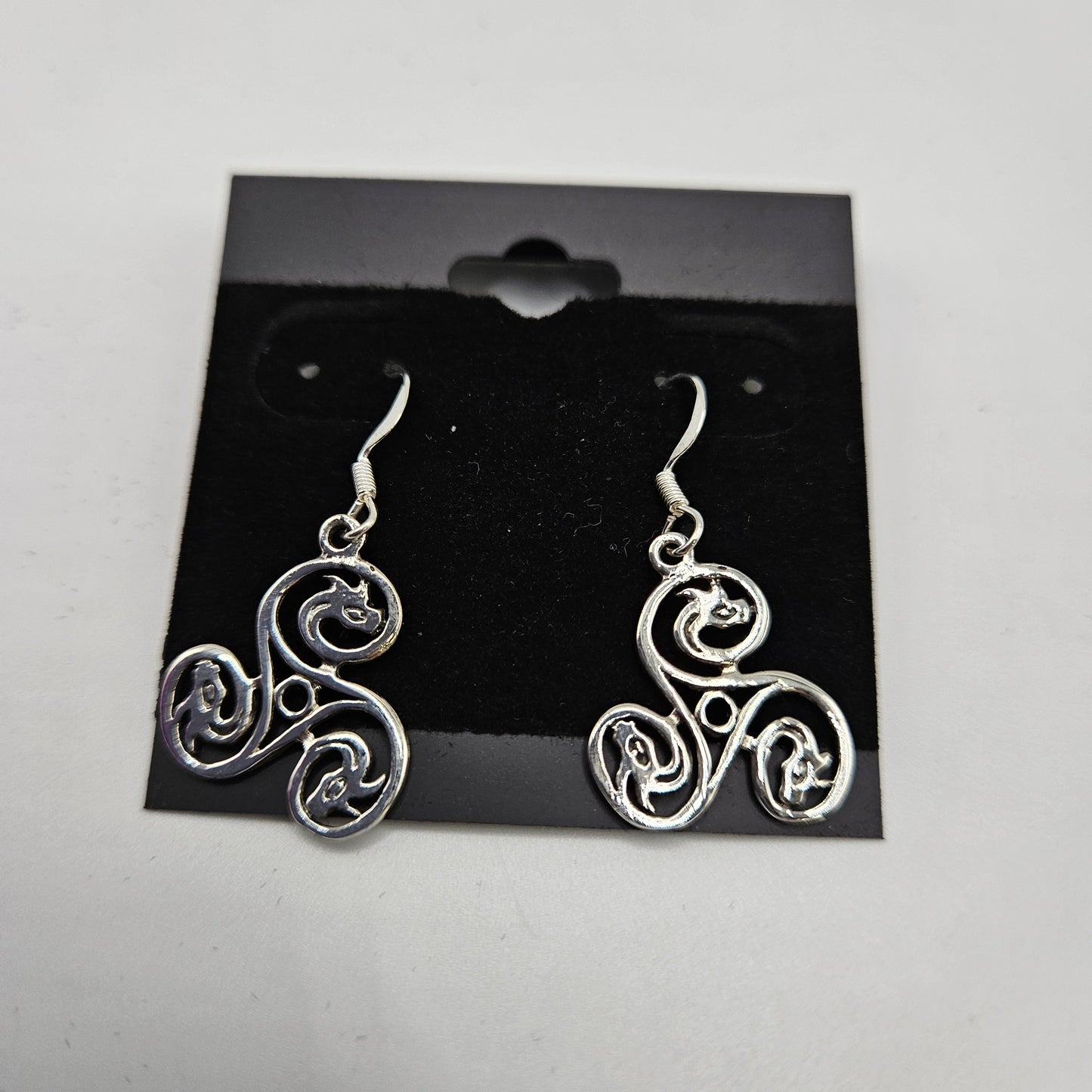 SS Dragon Celtic Triskelion Earrings 26.99