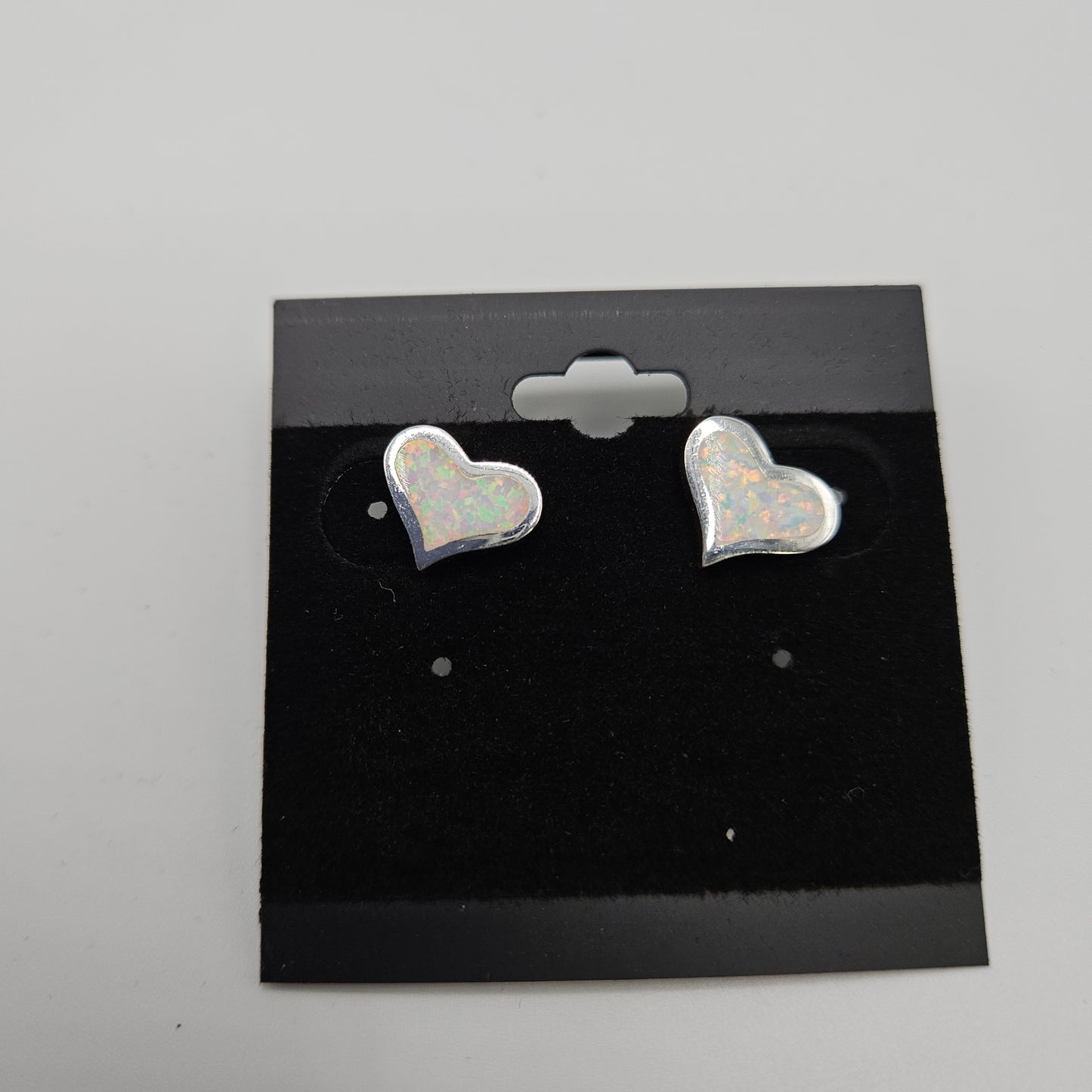 SS White Heart Stud Earrings 29.99