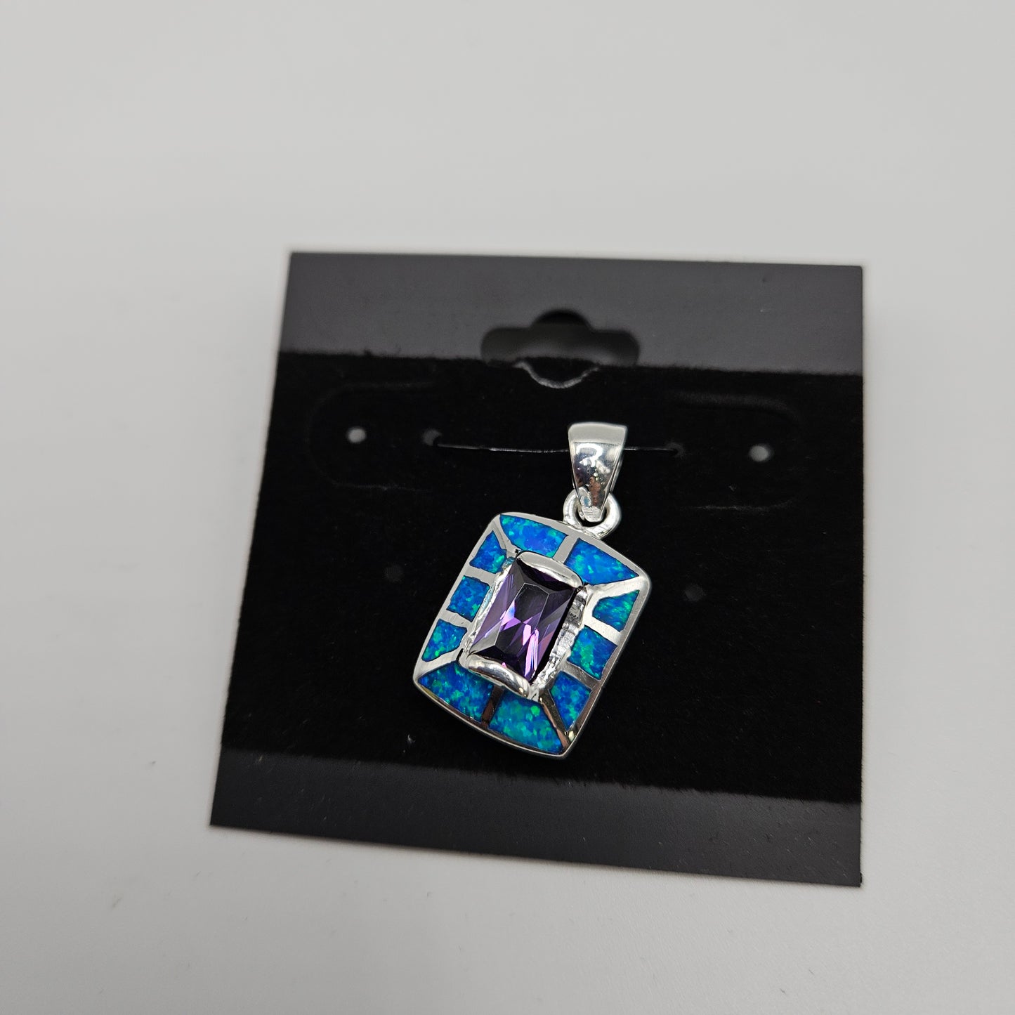SS Blue Opal & Amethyst Pendant 59.99