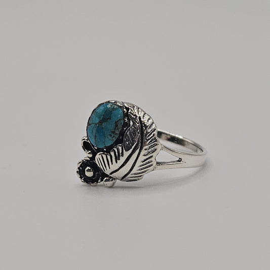 SS Turquoise Feather Ring 21.99