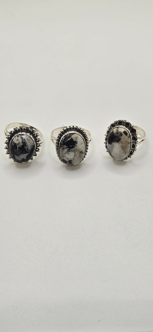 SS White Buffalo Turquoise Ring Assorted 49.99