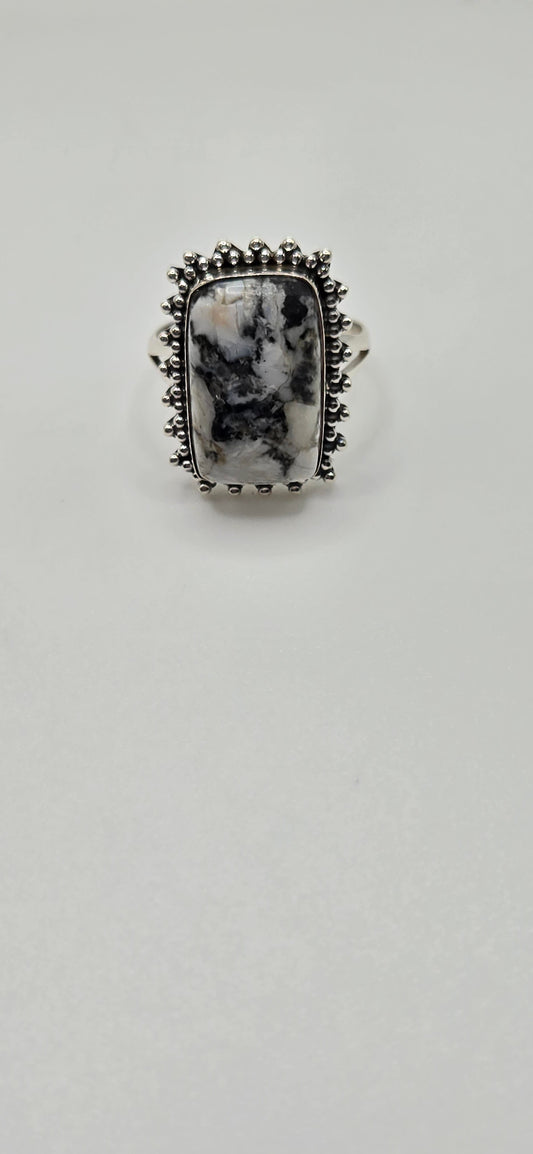 SS White Buffalo Turquoise Ring Assorted 61.99