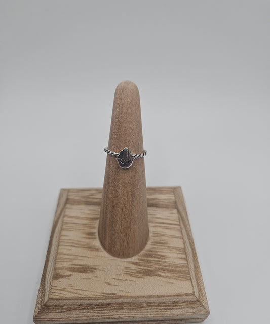 SS Twisted Hamsa Ring 8.99