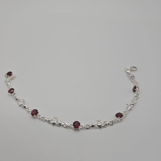 SS Garnet Hands & Heart Bracelet 89.99