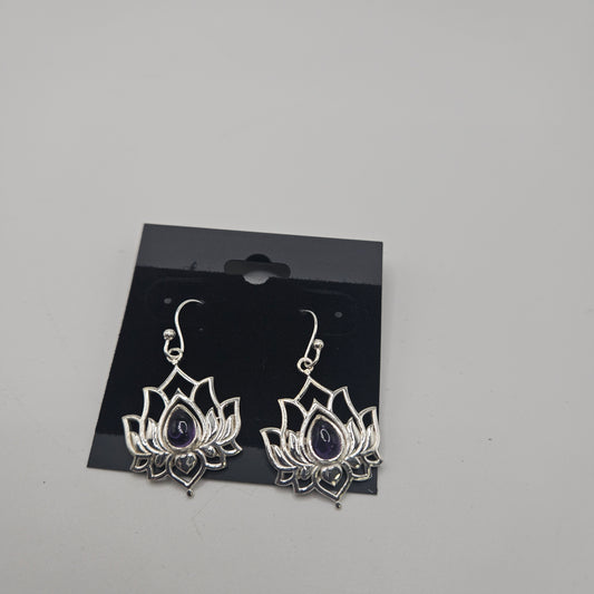 SS Lotus Amethyst Earrings 42.99