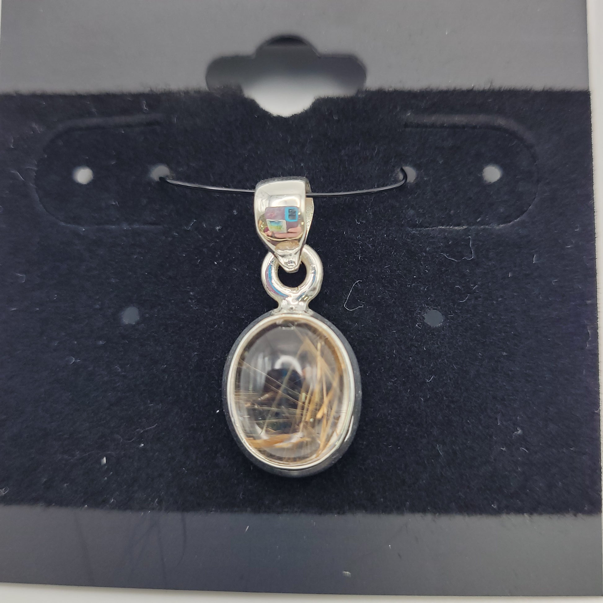 Golden Rutile Sterling Silver Pendant