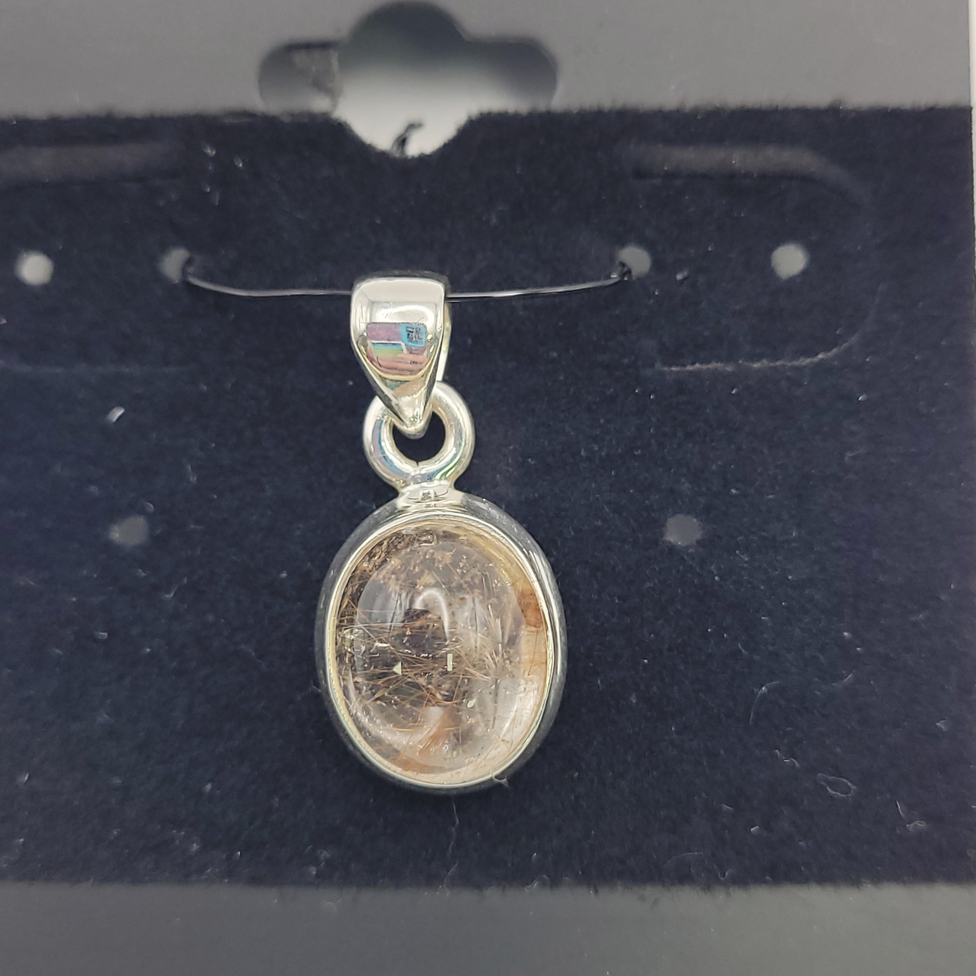 Golden Rutile Sterling Silver Pendant