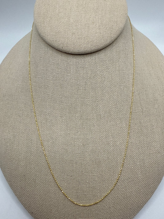 18” 14k Gold Faceted Ball Chain 1mm.