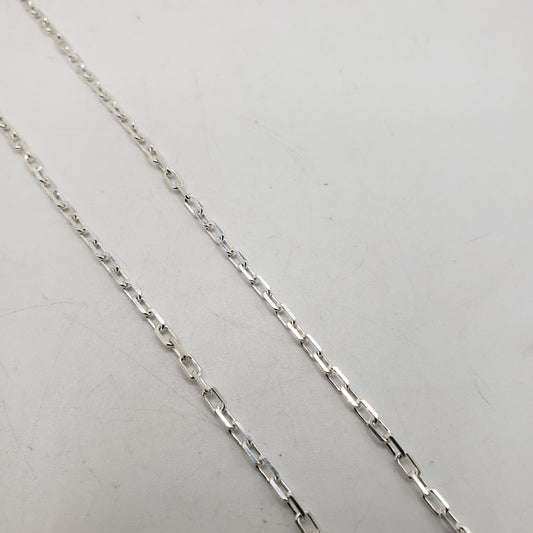 18 Inch Long Sterling Silver Paperclip Chain Diamond Cut.