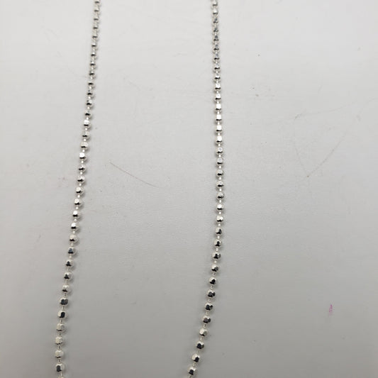 18 Inch Sterling Silver Small Ball Chain Faceted.