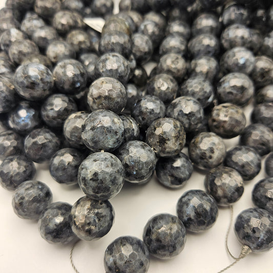 18mm Larkavite Round Faceted.